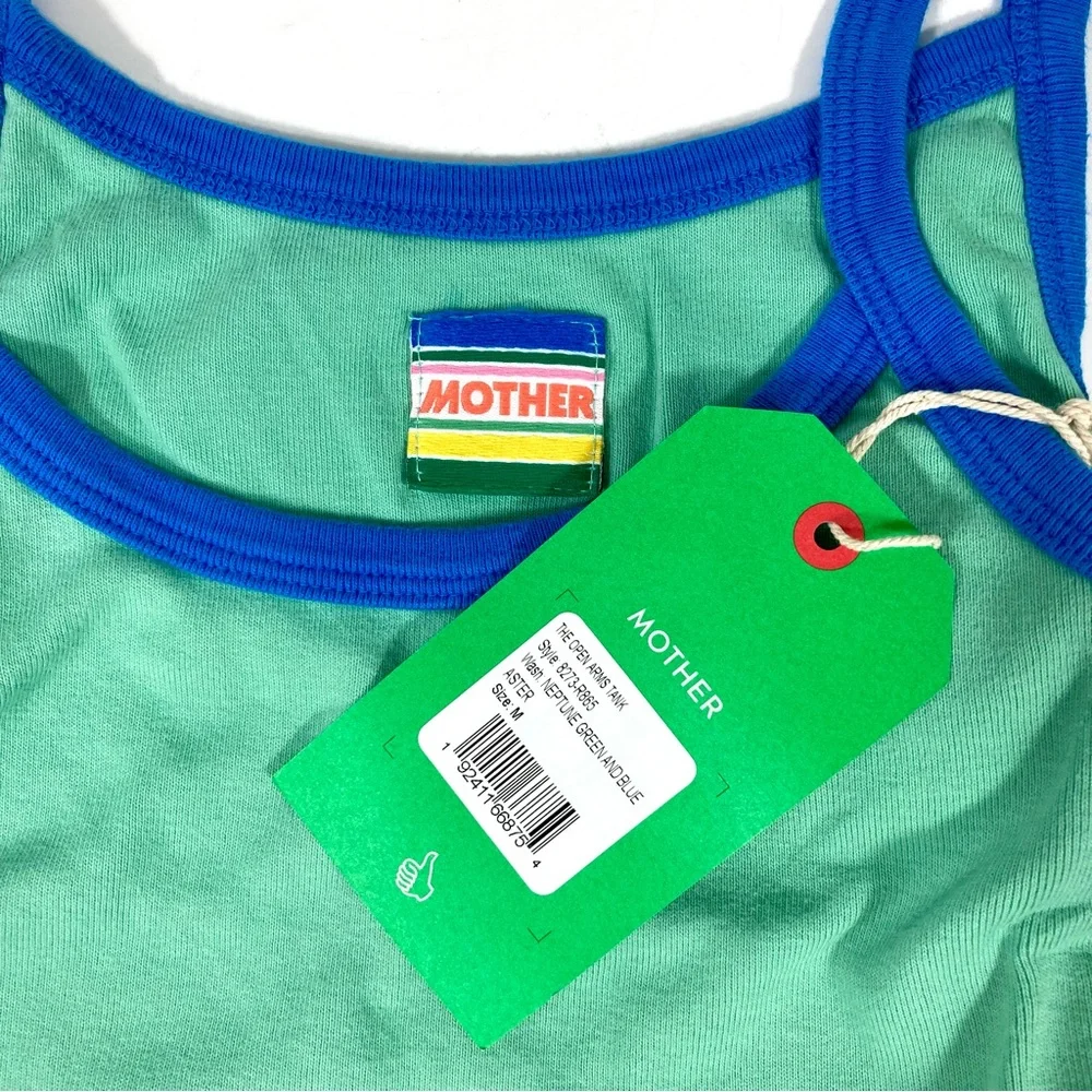 Mother The Open Arms Tank Top Neptune Green And Blue Aster XS M NWT - Picture 6 of 16